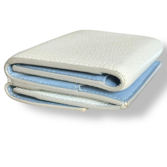 Celine 🪢 EUC Calfskin Leather Compact Trifold Wallet in Heather & Sky Blue - Picture 6 of 15
